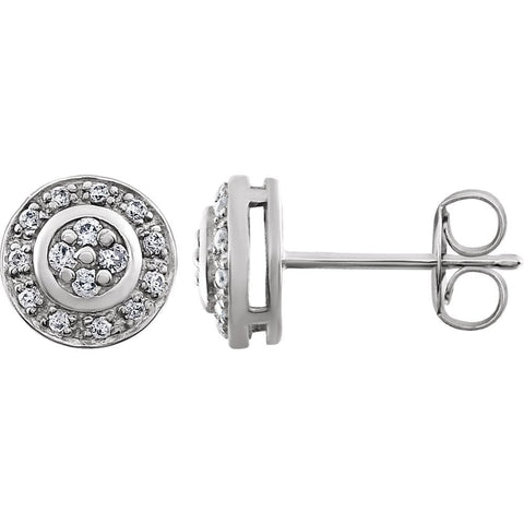 14k White Gold 1/5 CTW Diamond Earrings