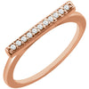 14k Rose Gold 1/10 ctw. Diamond Bar Ring, Size 7