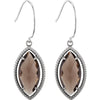 Sterling Silver Smoky Quartz Rope Design Earrings