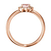 14k Rose Gold Morganite & 1/10 CTW Diamond Ring, Size 7