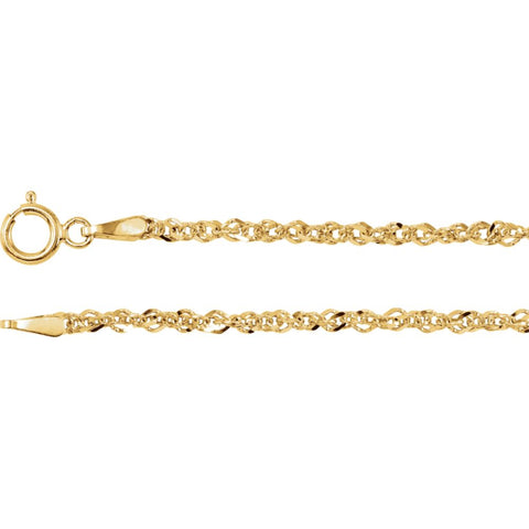 1.75 mm Sparkling Singapore Chain in 14k Yellow Gold ( 20.00 Inch )