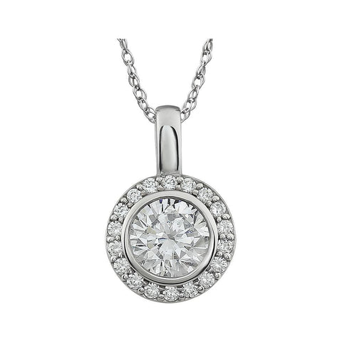 Sterling Silver Cubic Zirconia 18" Necklace