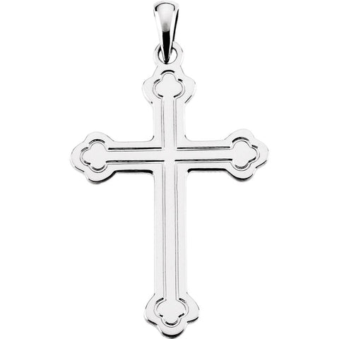 14k White Gold Cross Pendant