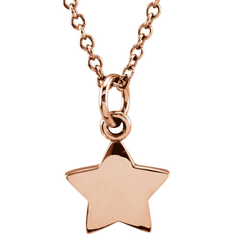 14k Rose Gold Tiny Posh Star 16-18" Necklace