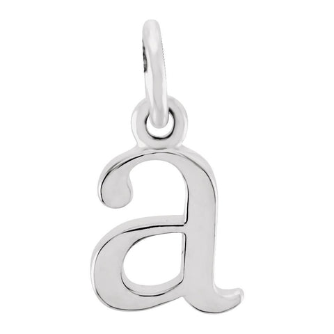 14k White Gold "a" Lowercase Initial Pendant