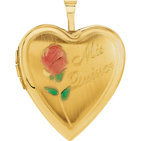 14k Yellow Gold 20.5x19.25mm Mis Quince Heart Locket