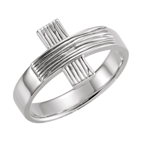 Sterling Silver CROSS RUGGED CHASTITY RING W/BOX, Size 11