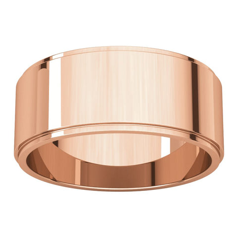 14k Rose Gold 8mm Flat Edge Band , Size 11.5