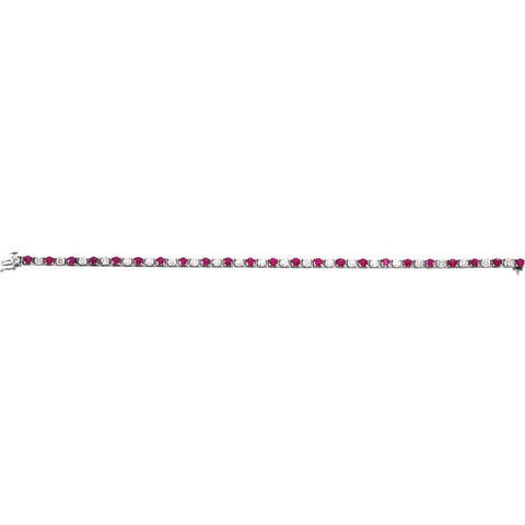 14k White Gold Ruby & 2 1/3 CTW Diamond 7.25" Bracelet