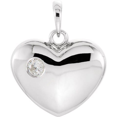 14k White Gold 1/10 CTW Diamond Heart Pendant