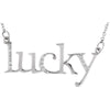 14k White Gold 0.08 ctw. Diamond "Lucky" 16.4-inch Necklace