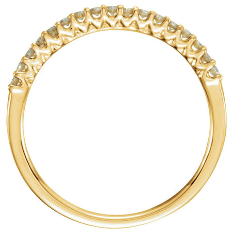 14k Yellow Gold 1/6 CTW Yellow Diamond Stackable Ring, Size 7