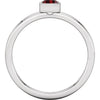 Sterling Silver Imitation Garnet Bezel Ring, Size 7
