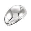 12.00 mm Metal Dome Ring in 14K White Gold ( Size 6 )