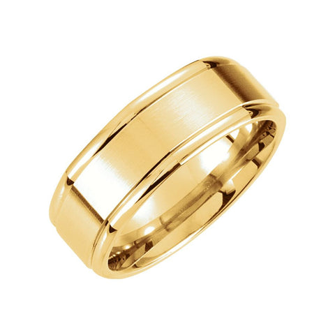 14k Yellow Gold 8mm Fancy Carved Band Size 10