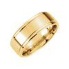 14k Yellow Gold 8mm Fancy Carved Wedding Band for Men, Size 10