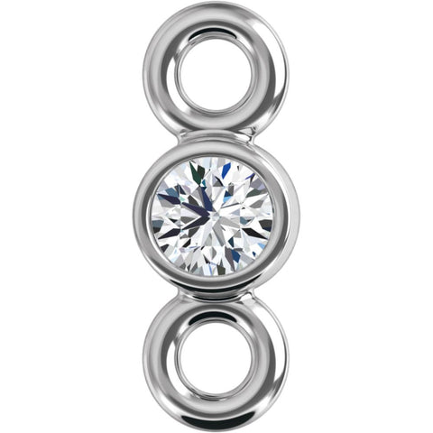 14k White Gold .015 CTW Diamond Micro Bezel Link