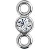 14K White Gold 1.5mm Round Diamond Micro-Bezel Link Component