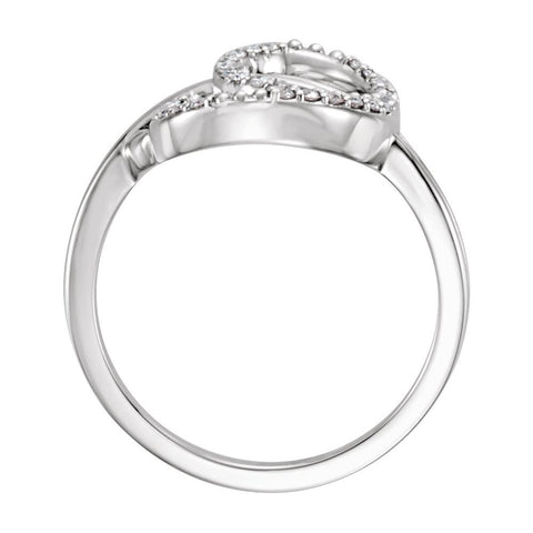 14k White Gold 1/6 CTW Diamond Ring, Size 7