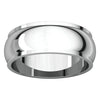 14k White Gold 7mm Half Round Edge Band, Size 13.5