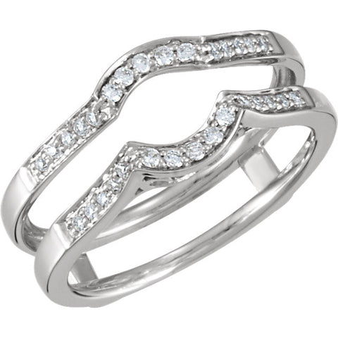 14k White Gold 1/5 CTW Diamond Ring Wrap, Size 7
