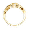 14k Yellow Gold Cross Ring, Size 7