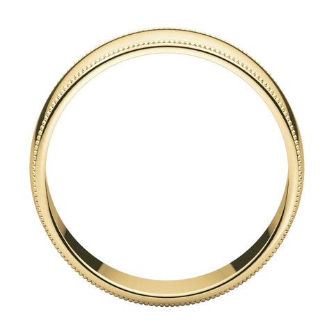 14k Yellow Gold 7mm Light Milgrain Band, Size 9.5