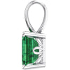 14k White Gold Chatham® Created Emerald Pendant