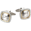 Sterling Silver & 14k Yellow Gold 1/2 CTW Diamond Cuff Links