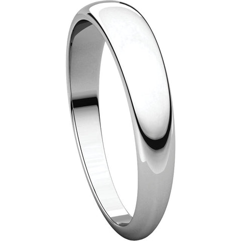 Sterling Silver 4mm Half Round Tapered Band, Size 11