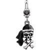 14.00x10.00 mm Pirate Skull Charm in Sterling Silver