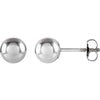 14K White Gold 6mm Round Ball Earrings With Screw Post