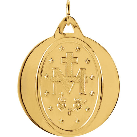 14k Yellow Gold 25mm Miraculous Medal