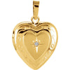 Heart Locket with Diamond Accent in 14k Yellow Gold