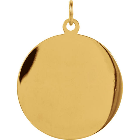 14k Yellow Gold 22mm Round St. Florian Medal