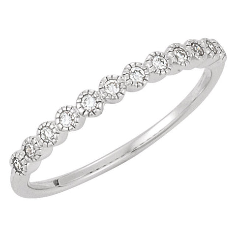 14k White Gold 1/6 CTW Diamond Anniversary Band Size 6