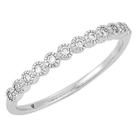 1/6 CTTW SI1-2, H-I Diamond Anniversary Band in 14K White Gold ( Size 6 )