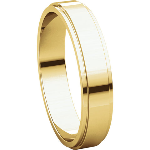 10k Yellow Gold 4mm Flat Edge Band, Size 7