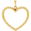 14K Yellow Gold Beaded Heart Pendant