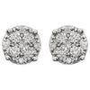 14k White Gold 1/4 CTW Diamond Cluster Friction Post Earrings