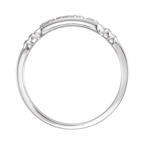 14k White Gold What Would Jesus Do Ring, Size 9