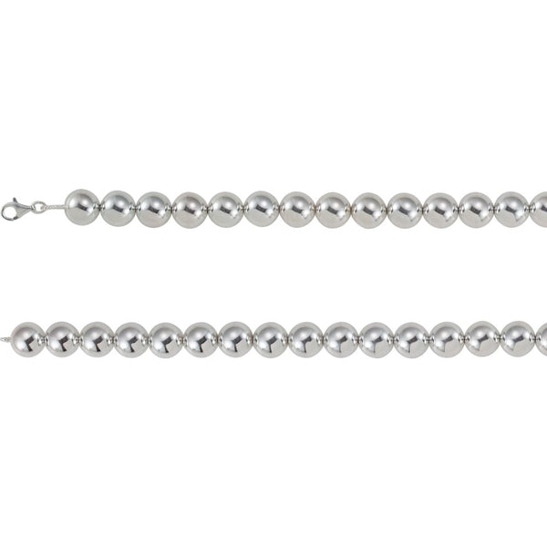 Sterling Silver 16mm Bead 16" Chain