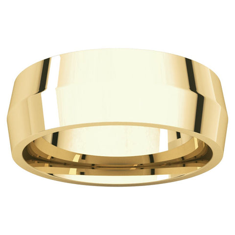 14k Yellow Gold 7mm Knife Edge Comfort Fit Band , Size 8