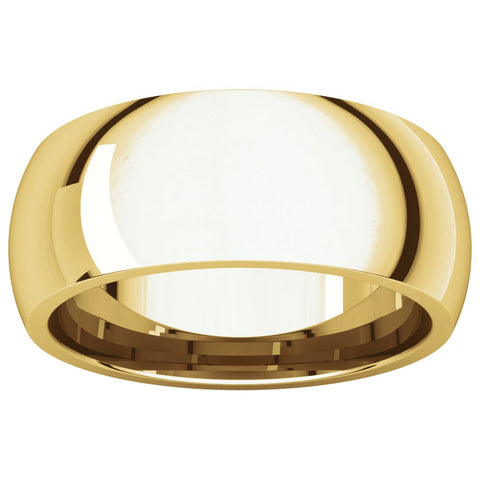 14k Yellow Gold 8mm Comfort Fit Band, Size 6