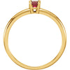 14k Yellow Gold Ruby "July" Youth Birthstone Ring, Size 3
