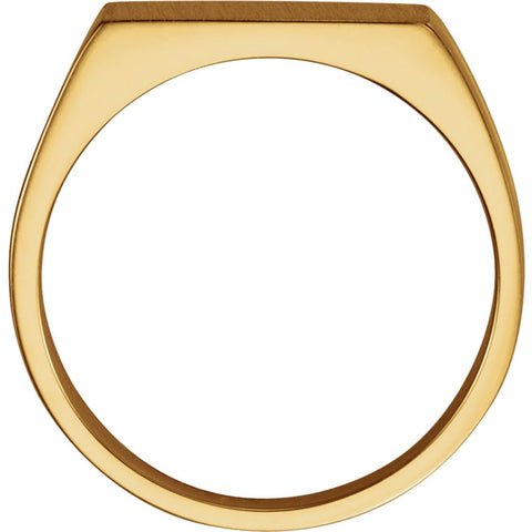 10k Yellow Gold 15x11mm Men's Signet Ring, Size 11