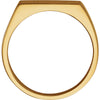 14k Yellow Gold 15x11mm Men's Signet Ring, Size 11