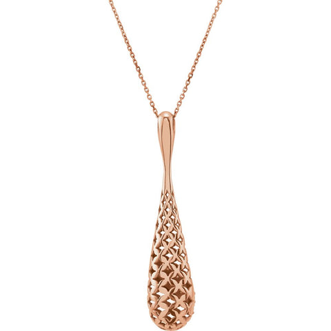 14k Rose Gold 1/3 CTW Diamond Pierced Style 18" Necklace