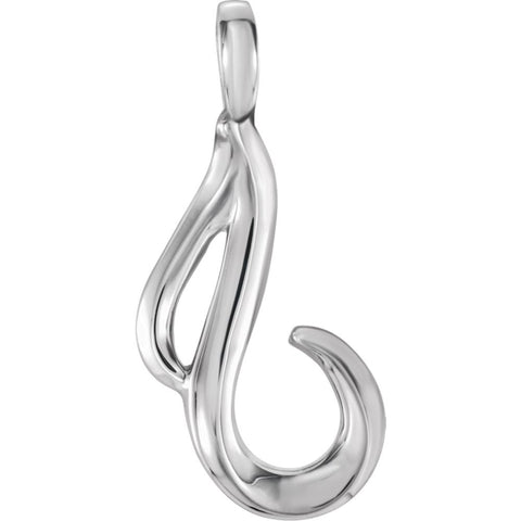 14k White Gold Freeform Pendant