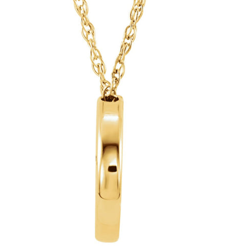 14k Yellow Gold 18x13mm Circle Chain Slide 18" Necklace